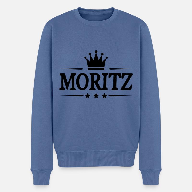 Moritz - Männer Premium Bio Pullover - Taubenblau