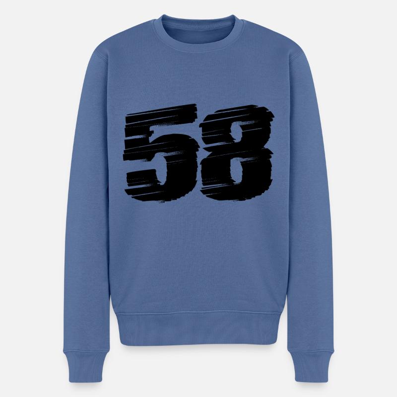58 Zahl Trikot - Männer Premium Bio Pullover - Taubenblau