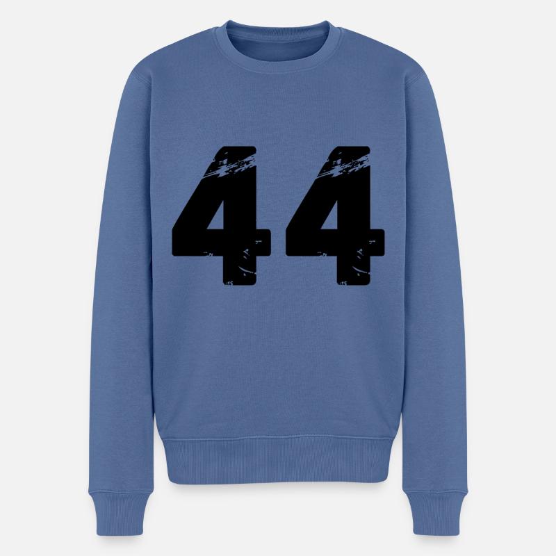 44 Zahl Trikot - Männer Premium Bio Pullover - Taubenblau