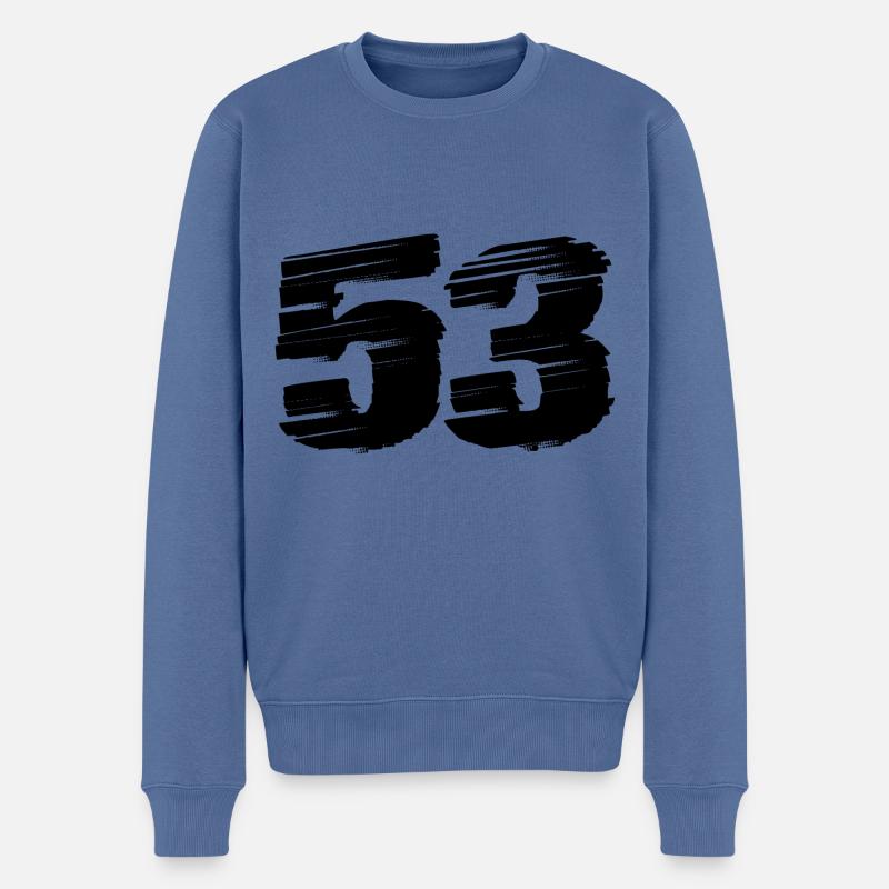 53 Numéro maillot - Pull Premium bio Homme - bleu pigeon