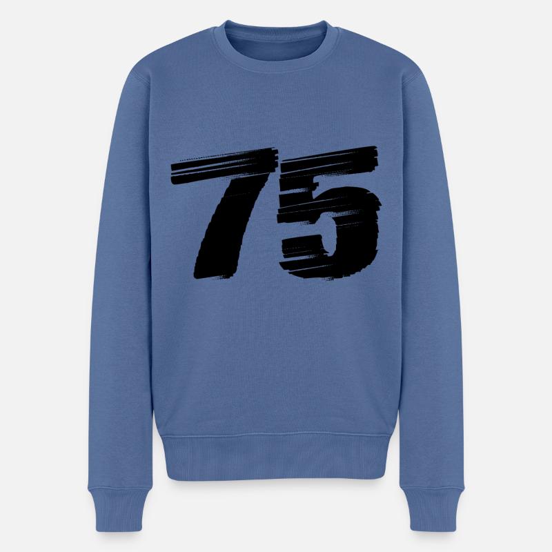 75 Zahl Trikot - Männer Premium Bio Pullover - Taubenblau