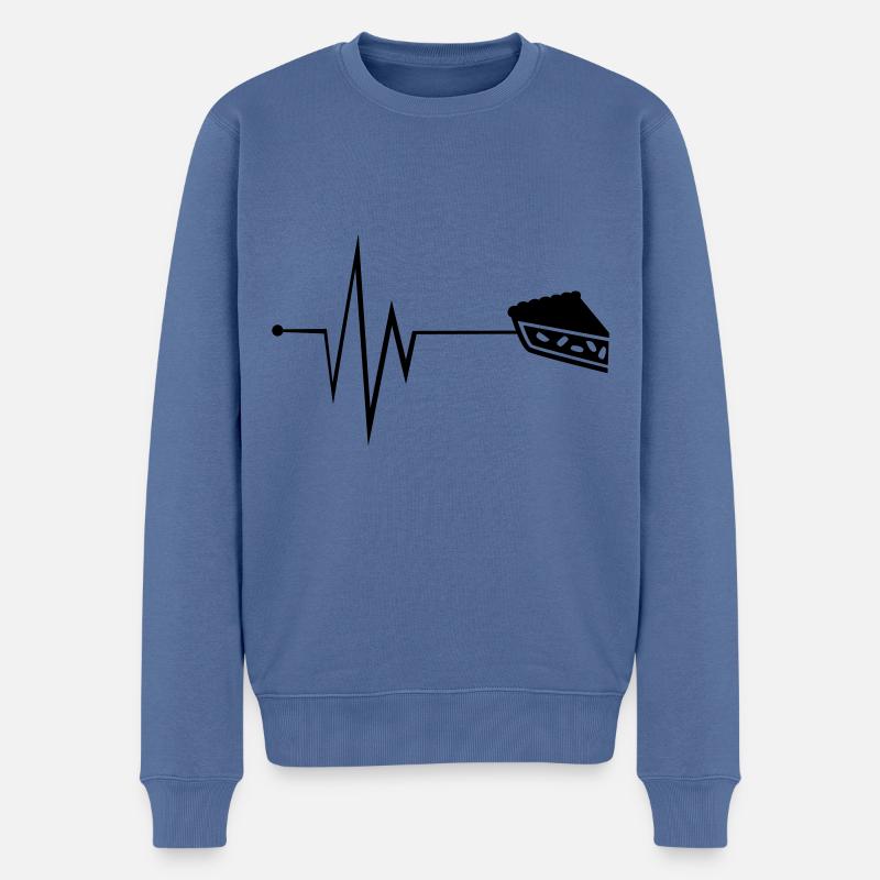 Apfelkuchen Puls - Männer Premium Bio Pullover - Taubenblau