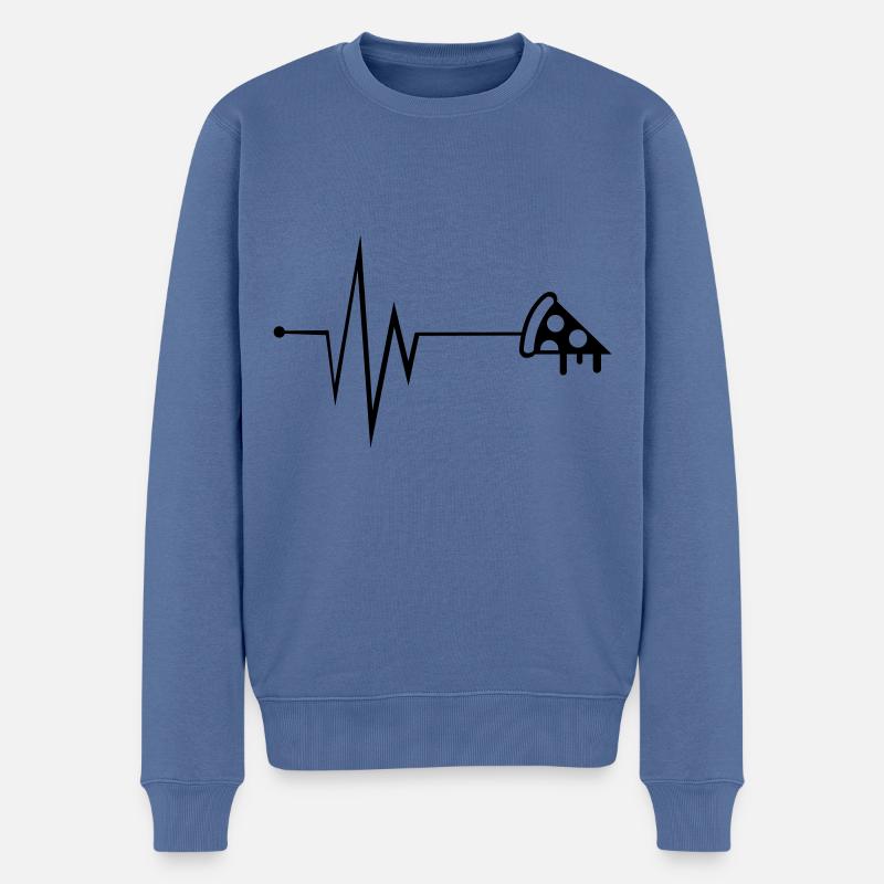 Pizza Puls Silhouette - Pull Premium bio Homme - bleu pigeon