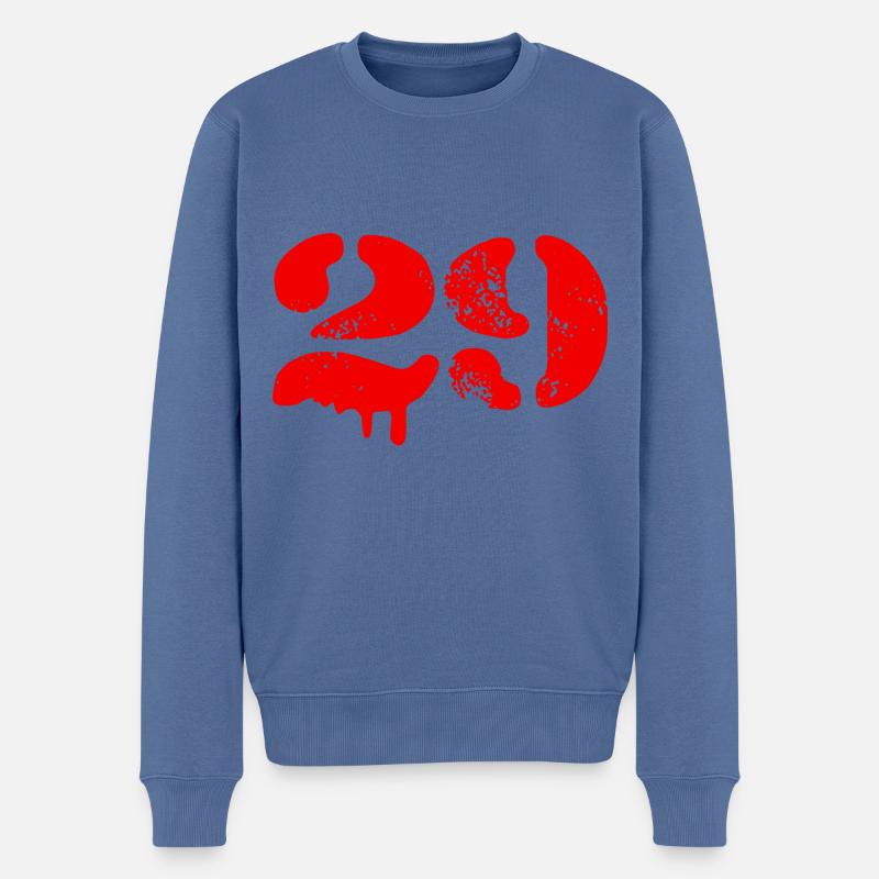 29 Zahl Symbol - Männer Premium Bio Pullover - Taubenblau