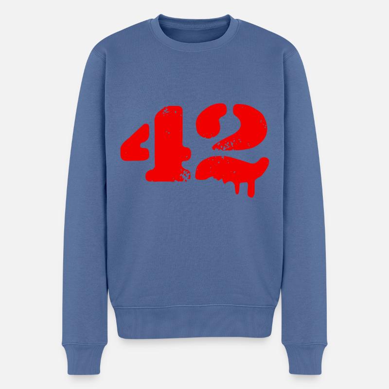 Symbole numérique 42 - Pull Premium bio Homme - bleu pigeon