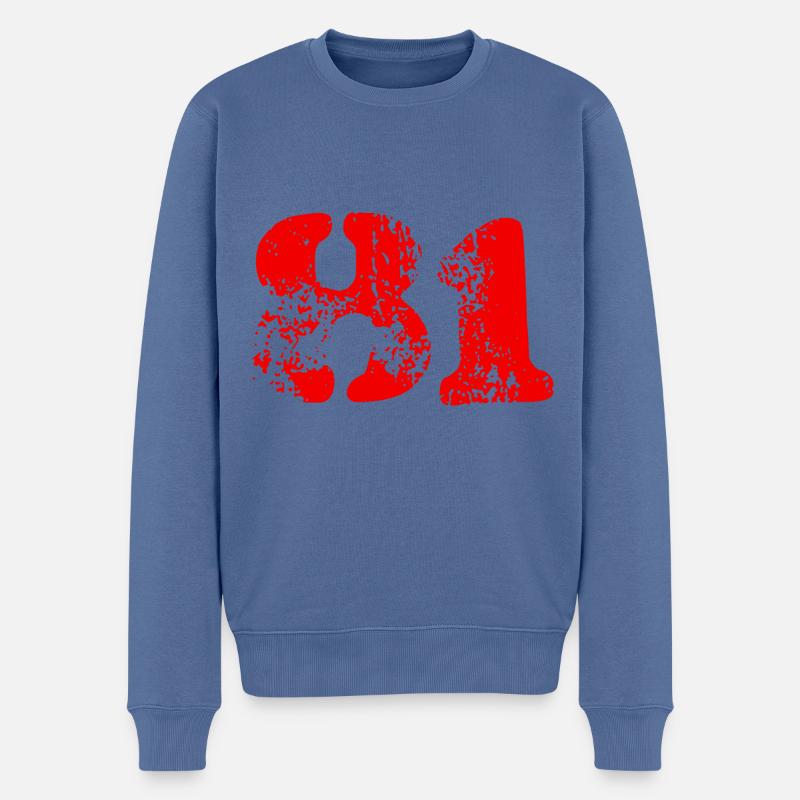 Symbole numérique 81 - Pull Premium bio Homme - bleu pigeon