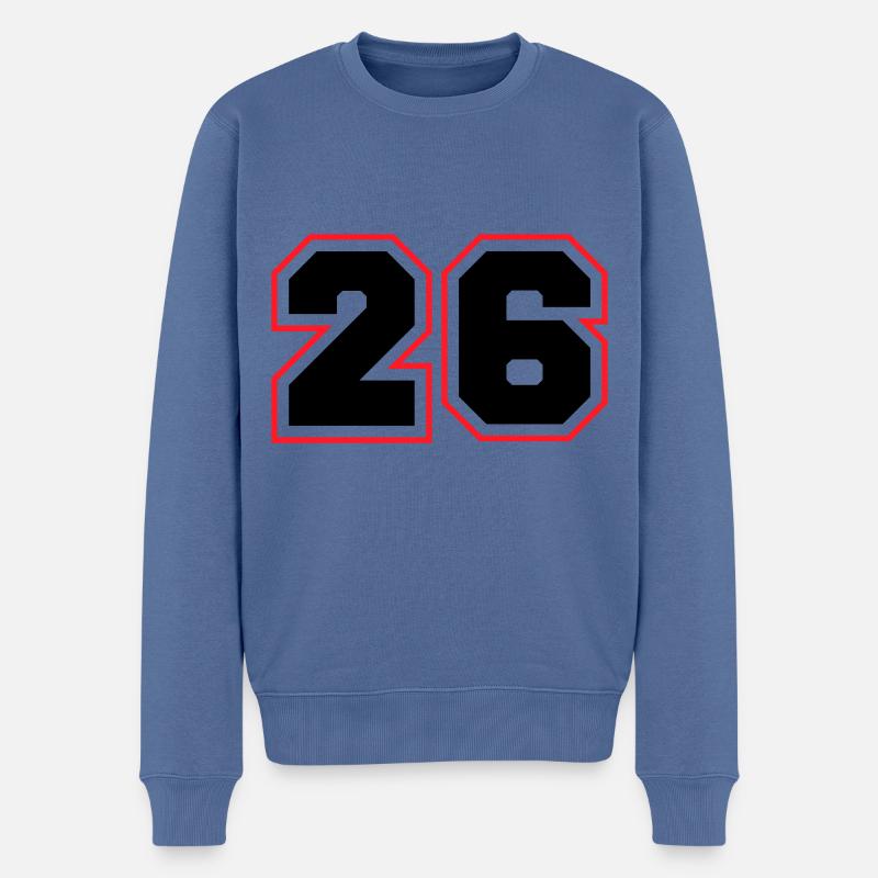 26 Zahl symbol - Männer Premium Bio Pullover - Taubenblau