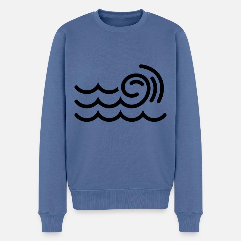 Icône d’onde - Pull Premium bio Homme - bleu pigeon