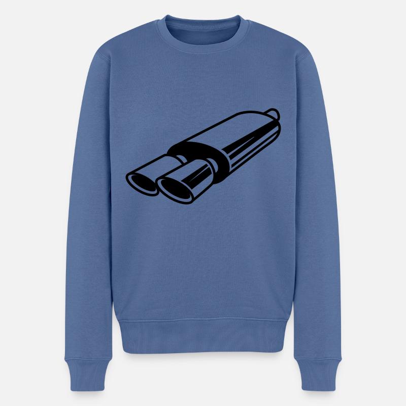 Auspuff Tuning - Männer Premium Bio Pullover - Taubenblau