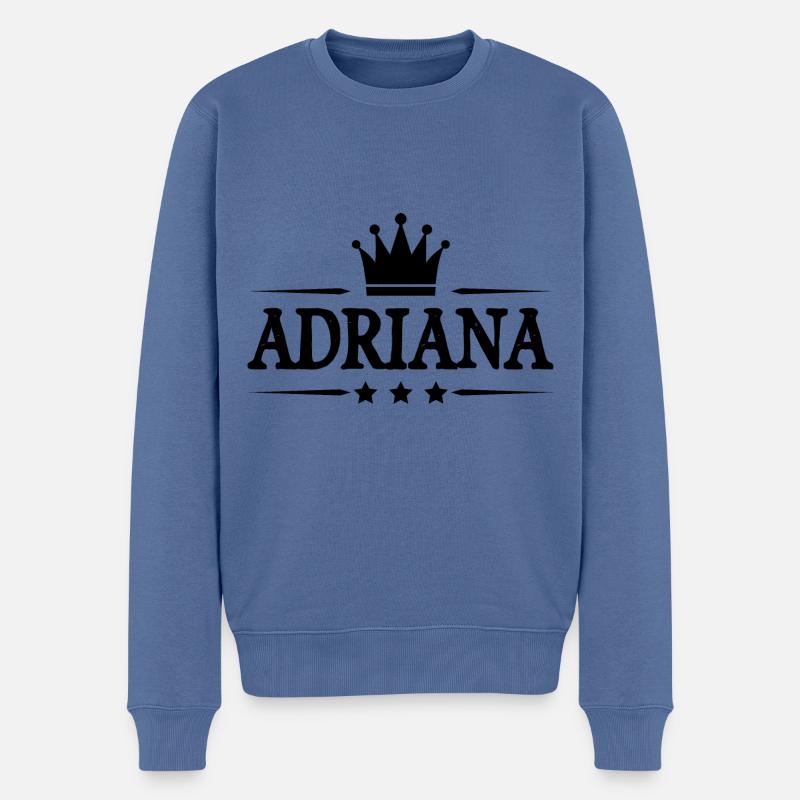 Adriana - Männer Premium Bio Pullover - Taubenblau