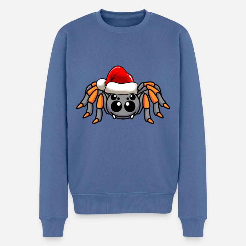 Tarantula Comic Weihnachten - Männer Premium Bio Pullover - Taubenblau