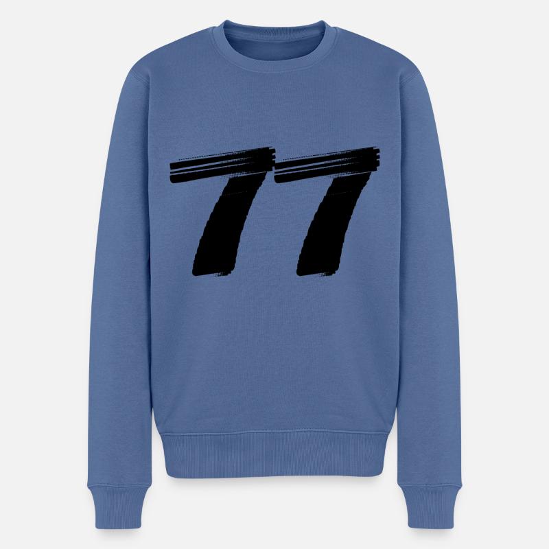 77 Maillot numéro - Pull Premium bio Homme - bleu pigeon