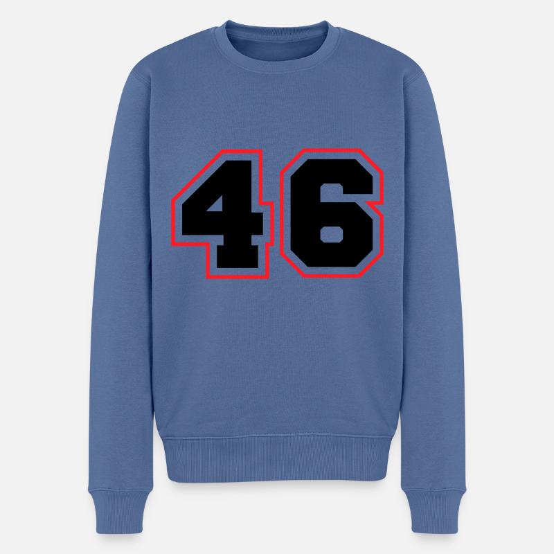 46 Zahl symbol - Männer Premium Bio Pullover - Taubenblau