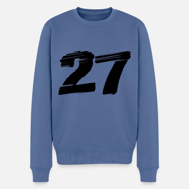 27 Maillot numéro - Pull Premium bio Homme - bleu pigeon