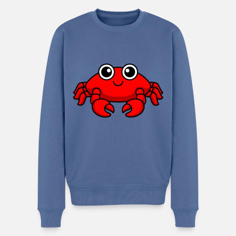 Crabe Comic Animal - Pull Premium bio Homme - bleu pigeon