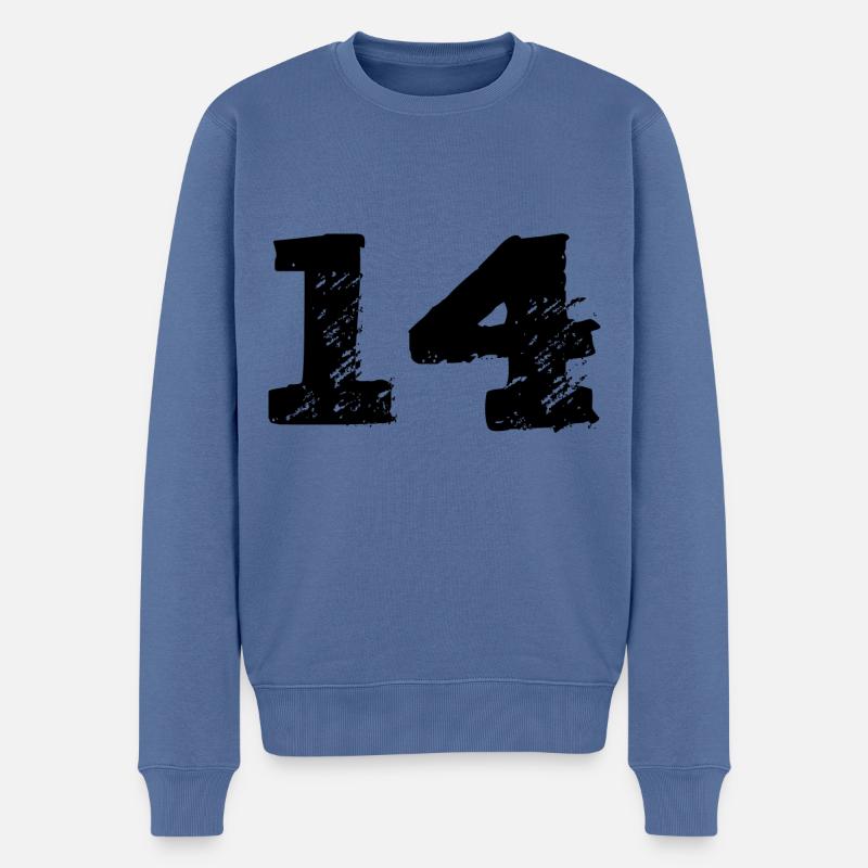 Maillot 14 Numéro - Pull Premium bio Homme - bleu pigeon