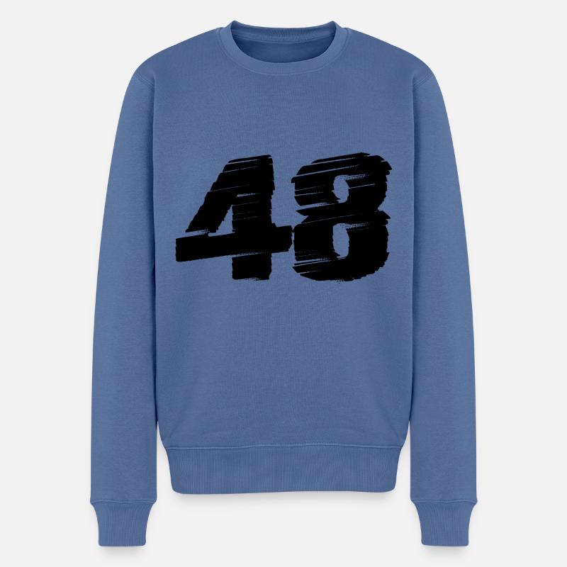 48 Zahl Trikot - Männer Premium Bio Pullover - Taubenblau