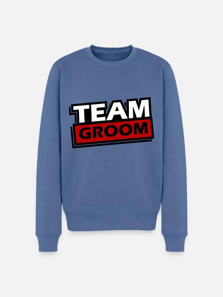 Team Groom Wedding Saying - Men's Premium Organic Jumper - stone blue