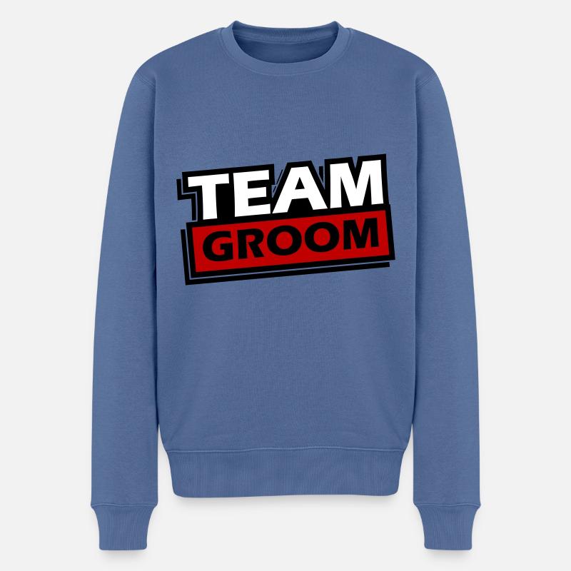 Team Groom Hochzeit Spruch - Männer Premium Bio Pullover - Taubenblau