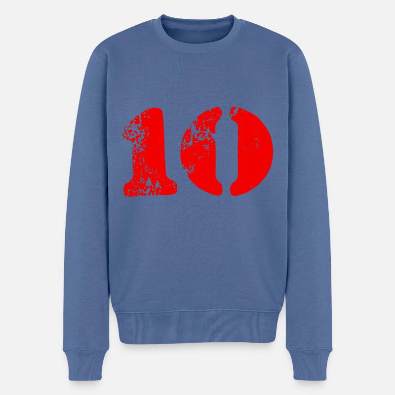 Symbole de 10 chiffres - Pull Premium bio Homme - bleu pigeon