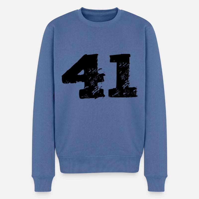 41 Maillot numéro - Pull Premium bio Homme - bleu pigeon