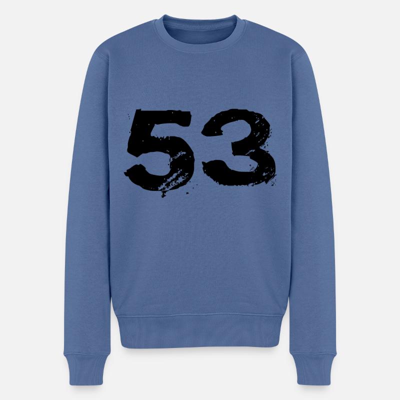 53 Numéro maillot - Pull Premium bio Homme - bleu pigeon