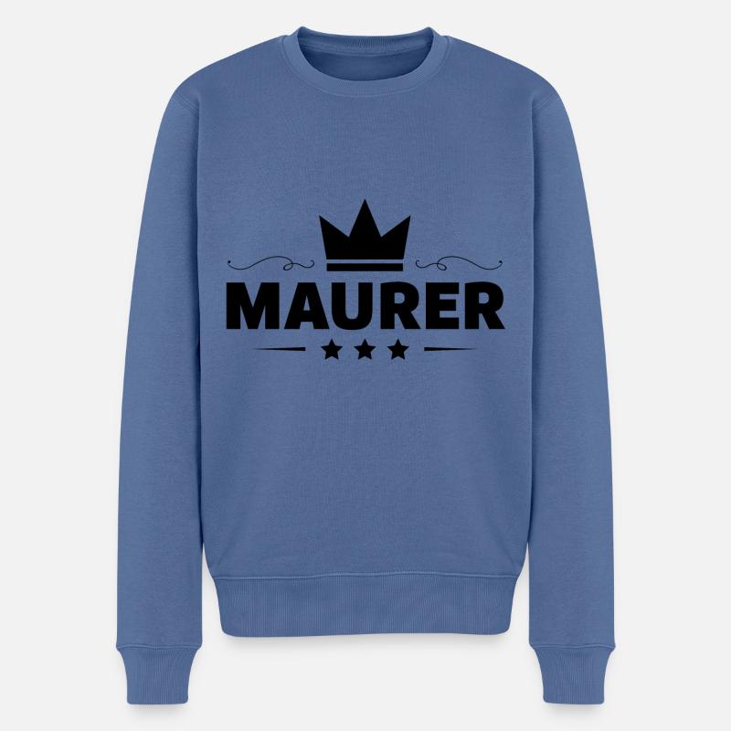 Maurer Beruf - Männer Premium Bio Pullover - Taubenblau