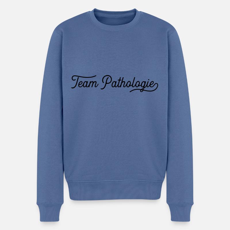 team patho - Männer Premium Bio Pullover - Taubenblau
