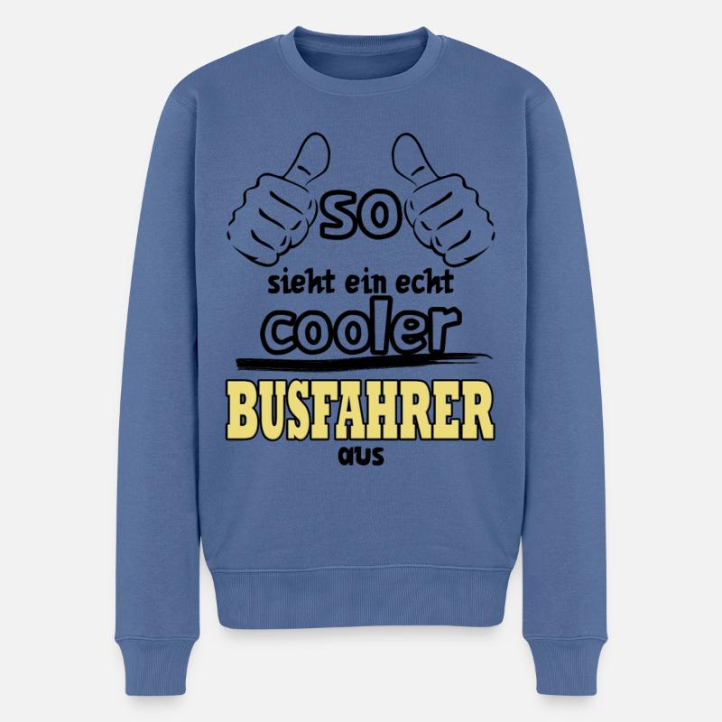 Cooler Busfahrer - Männer Premium Bio Pullover - Taubenblau