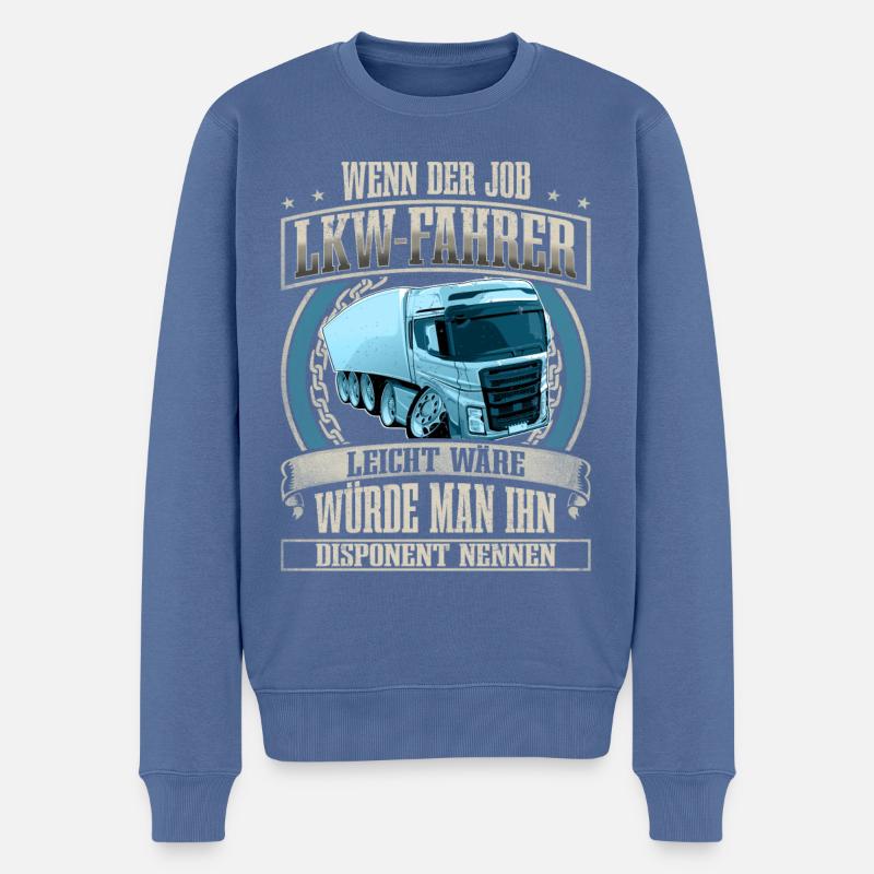 LKW Fahrer - Männer Premium Bio Pullover - Taubenblau