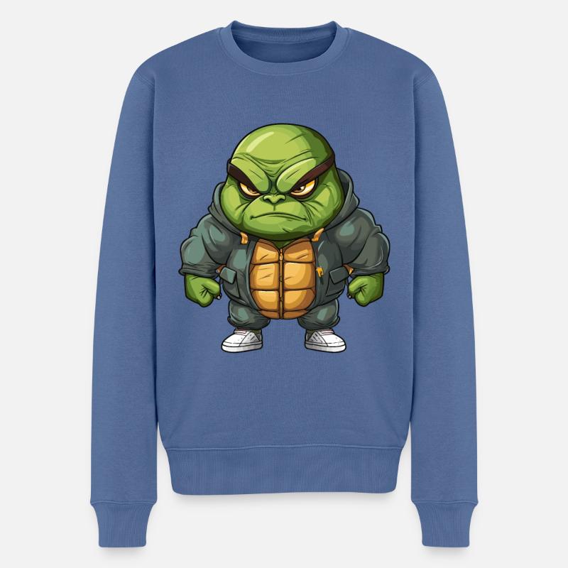 Grim Turtle Design - Cool & Unique - Pull Premium bio Homme - bleu pigeon