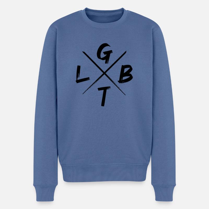 LGBT - Männer Premium Bio Pullover - Taubenblau