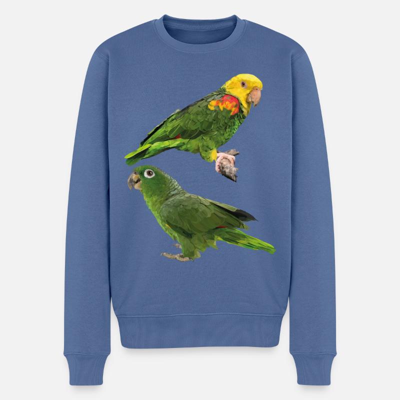 Papageien - Männer Premium Bio Pullover - Taubenblau