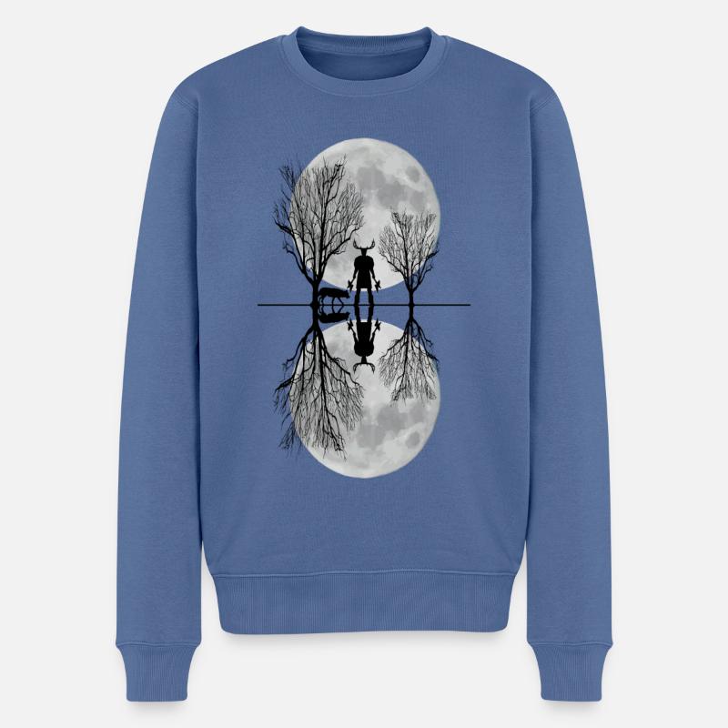 L’homme dans la forêt - Pull Premium bio Homme - bleu pigeon