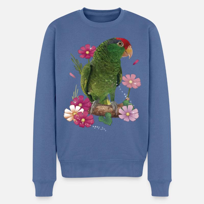 Der Tamaulipas-Papagei - Männer Premium Bio Pullover - Taubenblau