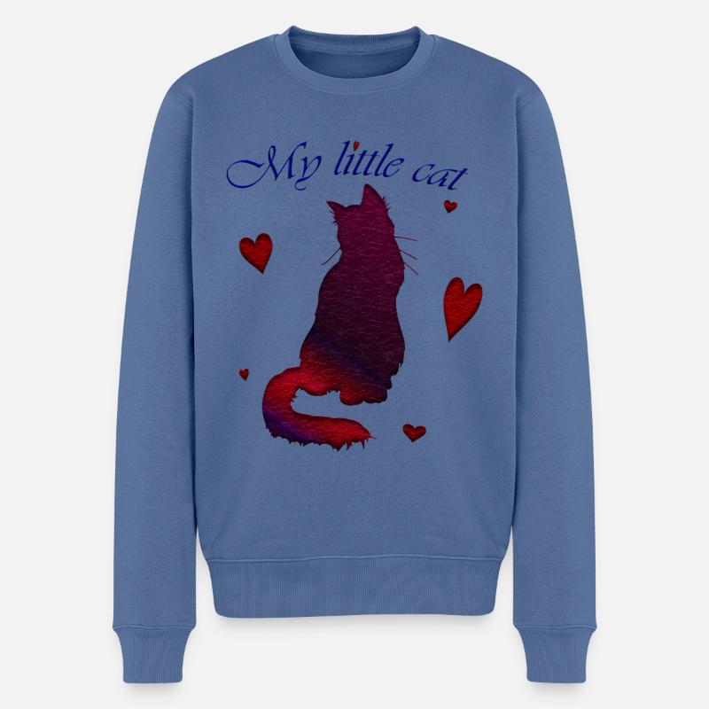 my little cat - Männer Premium Bio Pullover - Taubenblau