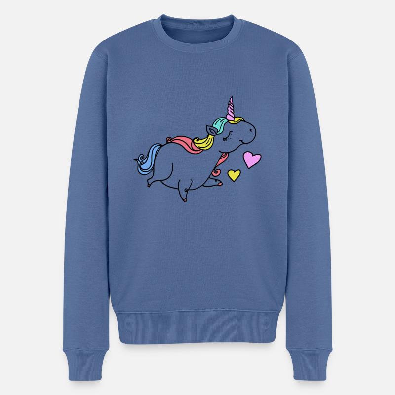 Licorne douce épaisse - Pull Premium bio Homme - bleu pigeon