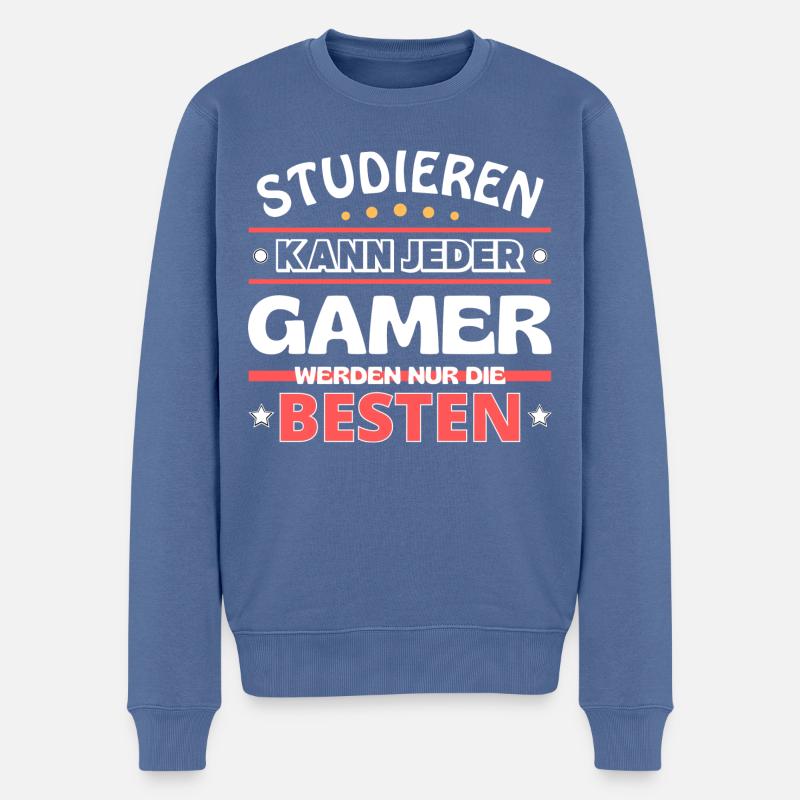 Nur die Besten werden Gamer - Männer Premium Bio Pullover - Taubenblau
