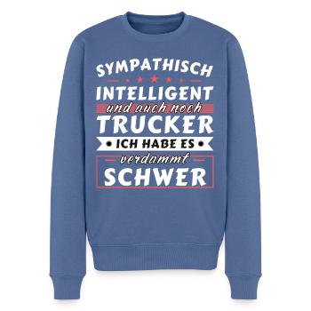 Ich habe 2 Titel Papa undIch habe 2 Titel Papa und - Männer Premium Bio Pullover - Taubenblau - Vorne - Nico (187cm)