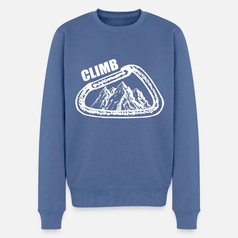 Climb - Männer Premium Bio Pullover - Taubenblau