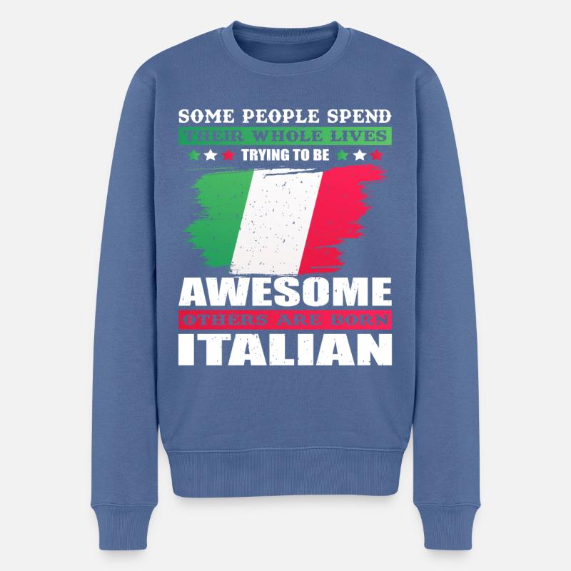 Drapeau italien - Pull Premium bio Homme - bleu pigeon