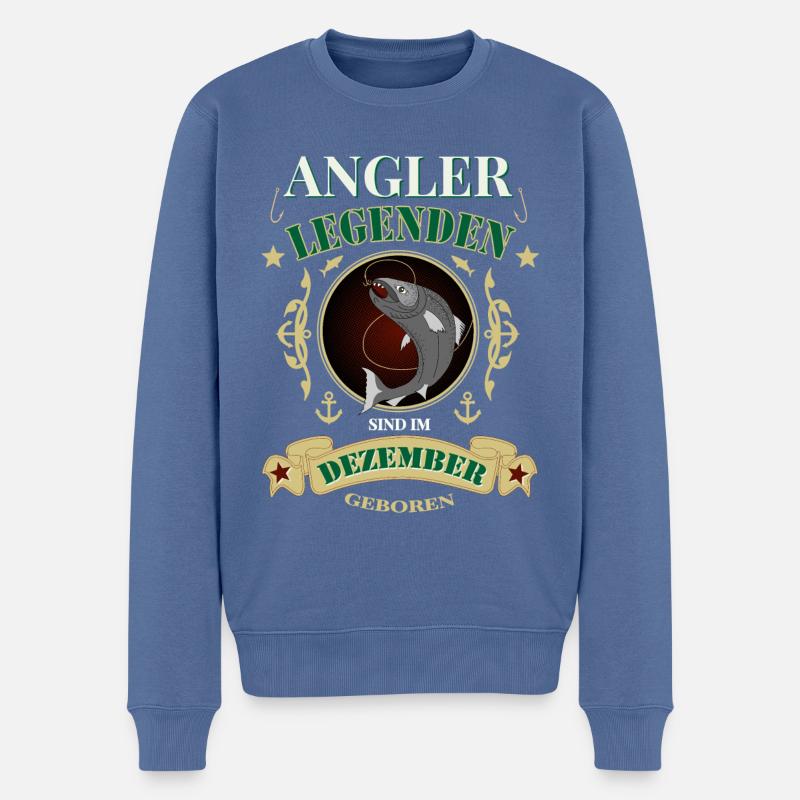 Angler Dezember Legenden - Männer Premium Bio Pullover - Taubenblau