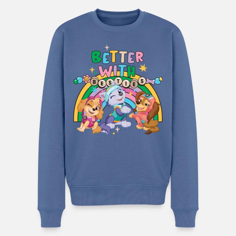 Paw Patrol Skye Everest & Liberty Süßes Design - Männer Premium Bio Pullover - Taubenblau