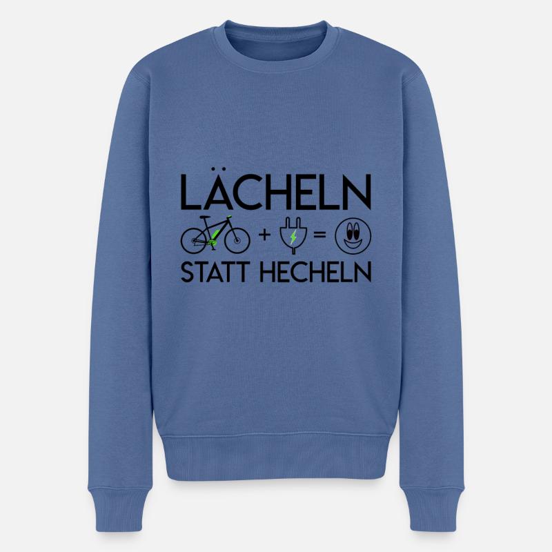 Ebike E-Bike Pedelec Geschenk Fahrrad eMTB - Männer Premium Bio Pullover - Taubenblau