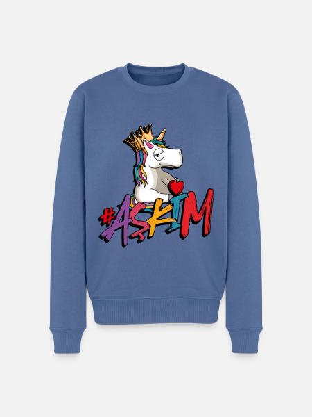 askim einhorn türkisch - Männer Premium Bio Pullover - Taubenblau