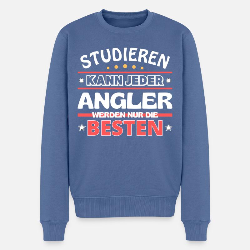 Nur die Besten werden Angler - Männer Premium Bio Pullover - Taubenblau
