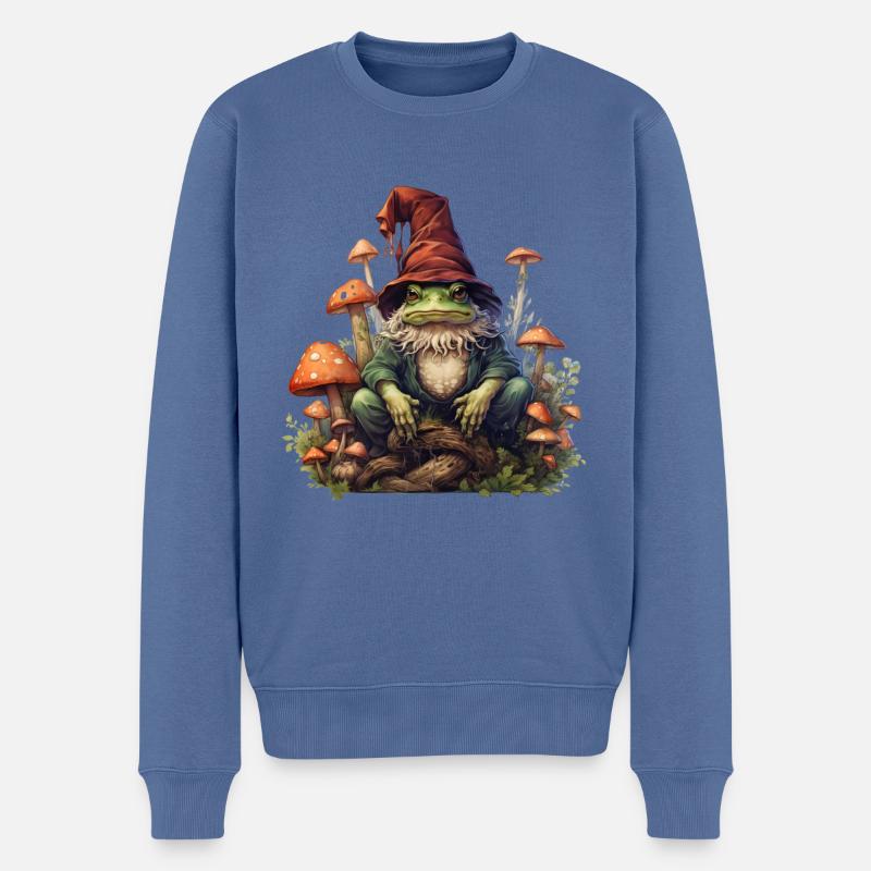 GRENOUILLE SORCIÈRE - Pull Premium bio Homme - bleu pigeon