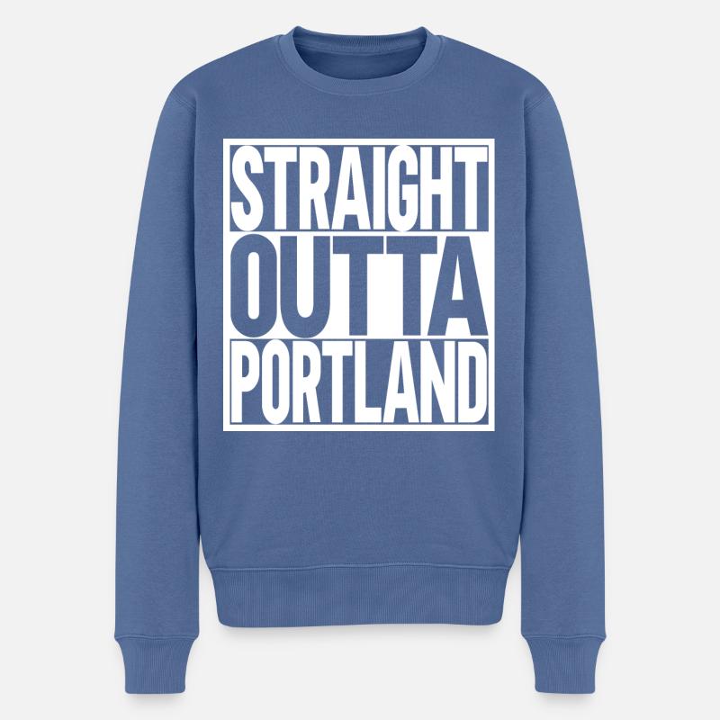 Portland - Männer Premium Bio Pullover - Taubenblau