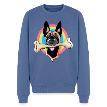 malinois avec os - Pull Premium bio Homme - bleu pigeon - Devant - Nico (187cm)