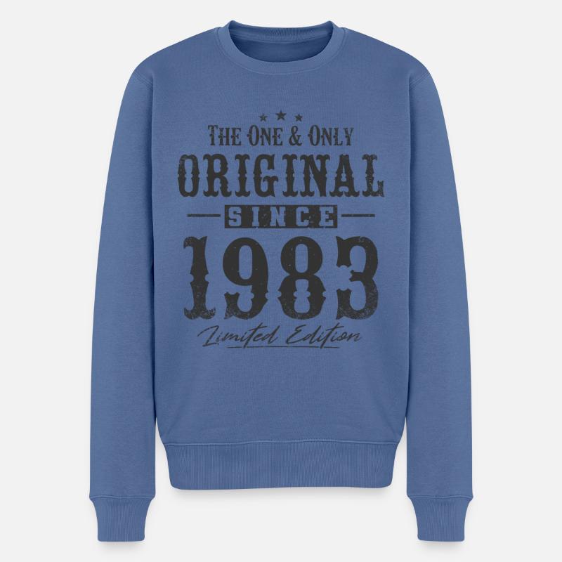 Original seit 1983 - Männer Premium Bio Pullover - Taubenblau